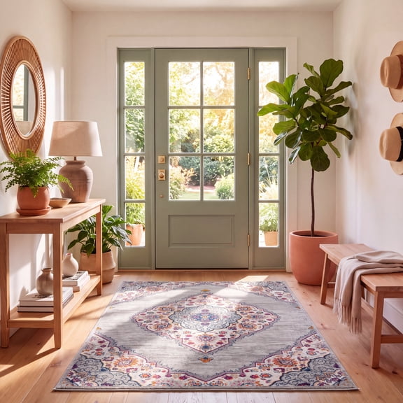 Safavieh Madison Frazier Floral Area Rug, Light Gray/Fuchsia, 6' x 9'
