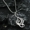 thumbnail image 2 of Musical Note Hollow Pendant Necklace Women Piano Keys 14K White Gold Goth Necklace Music Symbol Gift Jewelry Gift, 2 of 6
