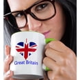 thumbnail image 2 of 3dRose, Image of I Love Great Britain In Flag Heart, 15oz Two-Tone Green Mug, 2 of 7