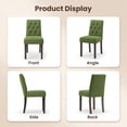 thumbnail image 6 of EOP Dining Chairs Set of 4, Modern Upholstered Fabric Dining Room Chairs, Armless Kitchen Side Chairs with Wood Legs and Padded Seat for Living Room, Bedroom, Kitchen, Green, 6 of 9