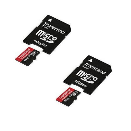 Sony HDR-AZ1 Action Mini Cam Camcorder Memory Card 2 x 64GB microSDHC Memory Card with SD Adapter (2 Pack)