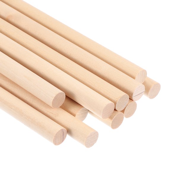 Unique Bargains 1/2x5.91inch Wooden Dowel, 240 Pcs Dowel Rod Wood Dowels Wood Sticks Unfinished Round, 12mm x 150mm