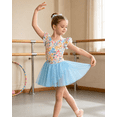 thumbnail image 3 of Lanbubble Girls Ballet Leotards Ruffle Sleeve Toddler Ballerina Dance Dress with Shiny Tutu Skirt 3-7 Years, 3 of 8