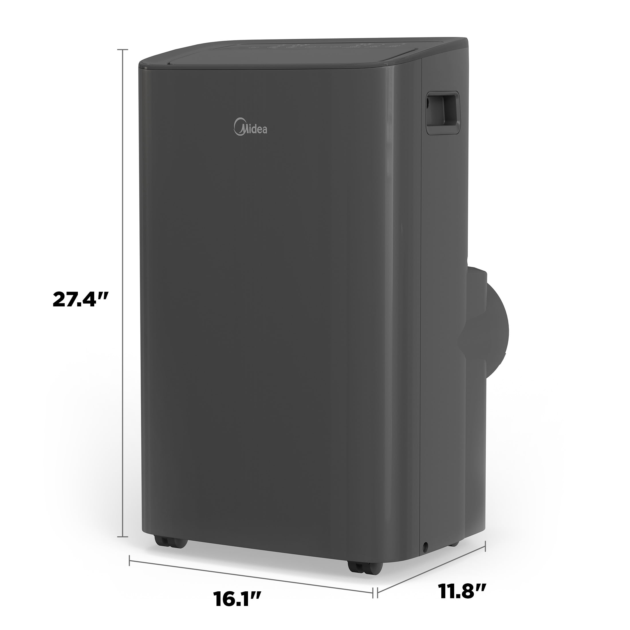 Midea 8,000 BTU (12,000 ASHRAE) 115V Smart Portable Air Conditioner with Remote, App and Voice Control, Covers up to 350 Sq. ft., MAP08S1XWGR-T, Gray