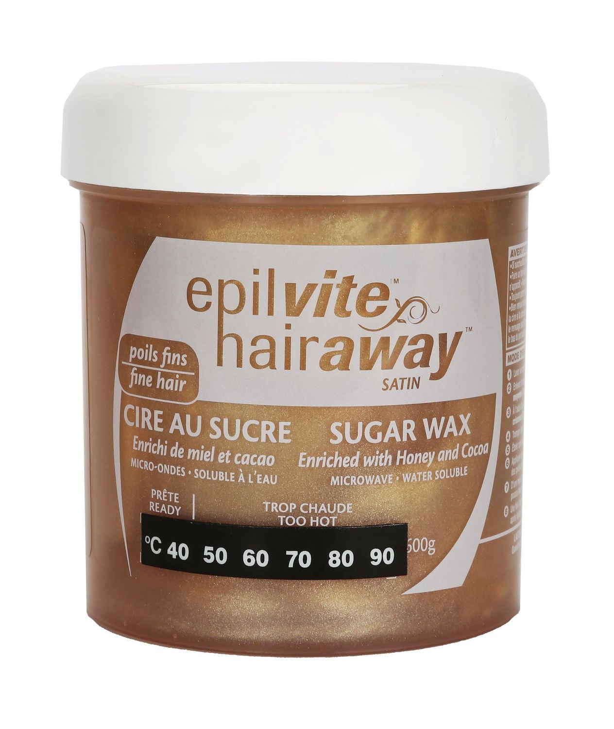 Hair-Away Satin Sugar Wax Honey and Cocoa - 600 g, Sugar wax honey and cocoa.