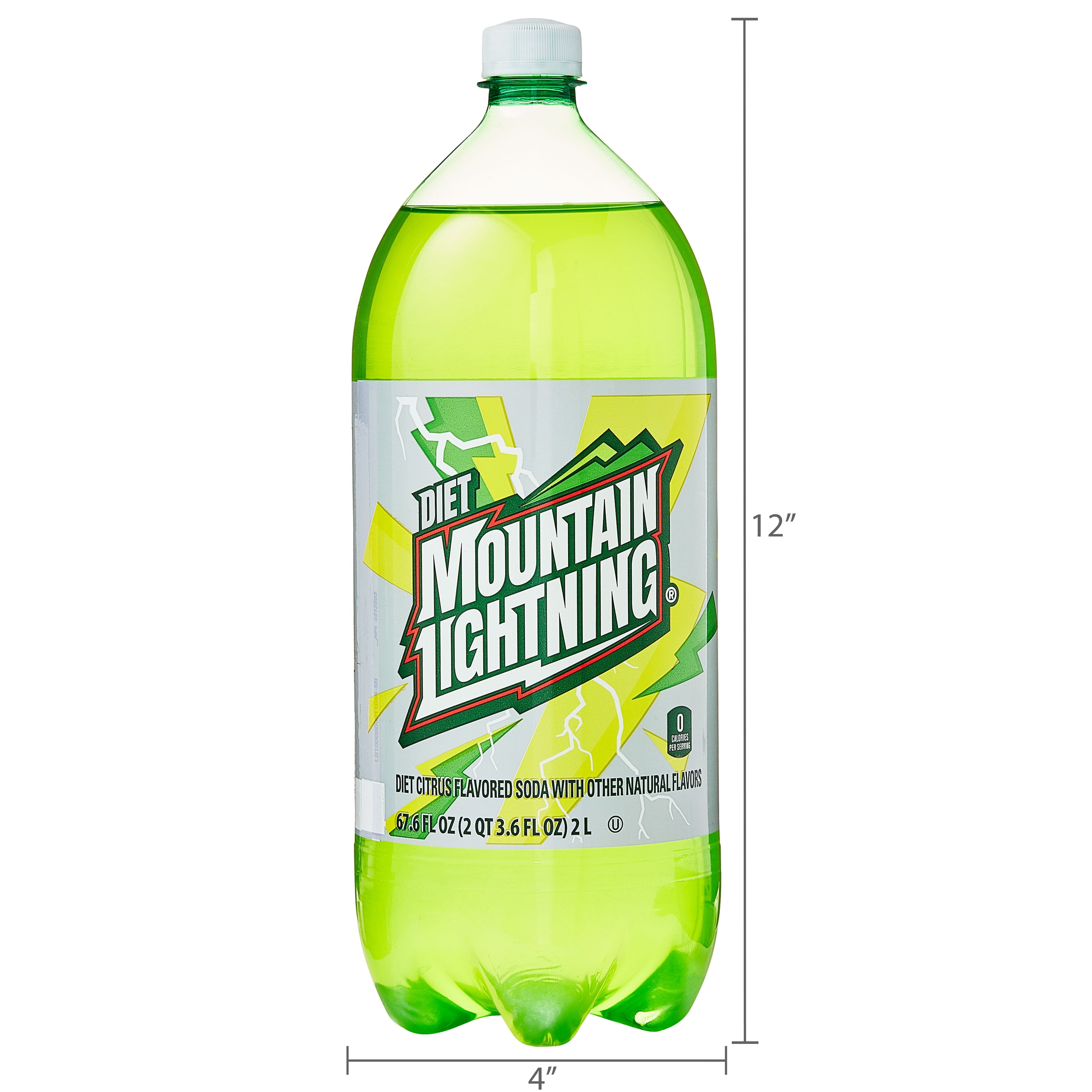 Great Value Diet Mountain Lightning 2 Liter Bottle Citrus Flavor