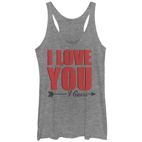Women's Lost Gods I Love You I Guess  Racerback Tank Top Gray Heather Medium