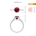 thumbnail image 4 of ANGARA Natural Classic Bezel-Set Round 1.4 ct Ruby Floral Engagement Ring in 14K White Gold for Women (Size-7mm) | July Birthstone Jewelry for Her, 4 of 9