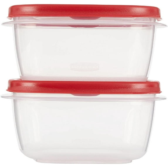 Easy Find Lids Food Storage and Organization Containers, Set of 2 (4 Pieces Total), Racer Red