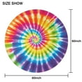 thumbnail image 6 of Rainbow Tie Dye Mandala Pattern Round Tablecloth 60"x60",Wrinkle Wipeable Table Cloth for Kitchen Dining Room Picnic Patio Party, 6 of 6