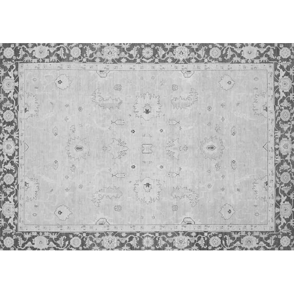 Ahgly Company Indoor Rectangle Oriental Gray Modern Area Rugs, 7' x 10'