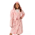 thumbnail image 3 of Barbie Womens Pink Hooded Bathrobe, 3 of 6