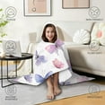 thumbnail image 4 of Wearable Blanket,White Background Butterfly Pattern Hooded Wearable Flannel Blanket for Adults & Teens,Winter Poncho Shawl Wrap Cape Cozy Anti-Pill,50"x60", 4 of 5