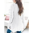 thumbnail image 7 of Women's Long Sleeve Twist Cable Knit Sweater ALS Supplies Open Front Cardigan Coat Button Loose Outerwear with Pockets, 7 of 7