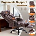 thumbnail image 6 of Qusaphy Big and Tall 800lbs Ergonomic Office Chair Heated massage chair, reclining high-back chair, Footrest & BIFMA Certified Heavy-Duty Support Brown, 6 of 9