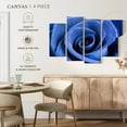 thumbnail image 4 of Elephant Stock Denim Blue Rose Wall Art - Horizontal Multi Panel Canvas - Living Room Wall Decor - Floral And Botanical Multi Panel - Blue And Purple Decor By Cora Niele - 24" x 14", 4 of 4
