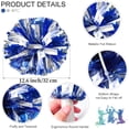 thumbnail image 2 of 4 Pcs Cheerleading Pom Poms, Topboutique Metallic Cheerleader Pompoms, Cheer Poms, Cheering Squad Pompoms for School Sports Games Dance Party Daily Training Team Spirit, Blue-Silver, 2 of 8