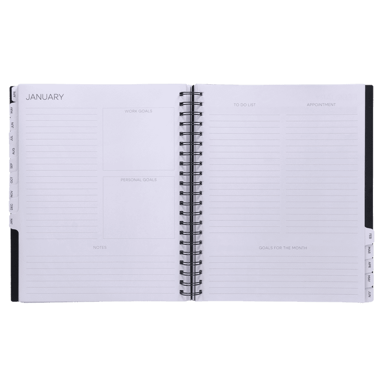 Pen+Gear 15-Month Weekly Planner, 8.5 in x 11 in, Black, April