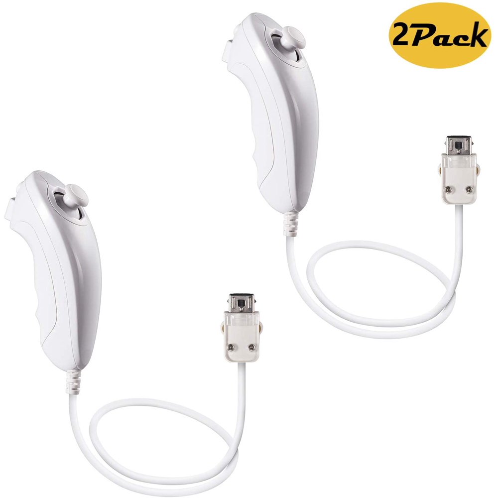 LUXMO 2 Packs Wii Nunchuck Controller, Nunchuck Replacement Controllers