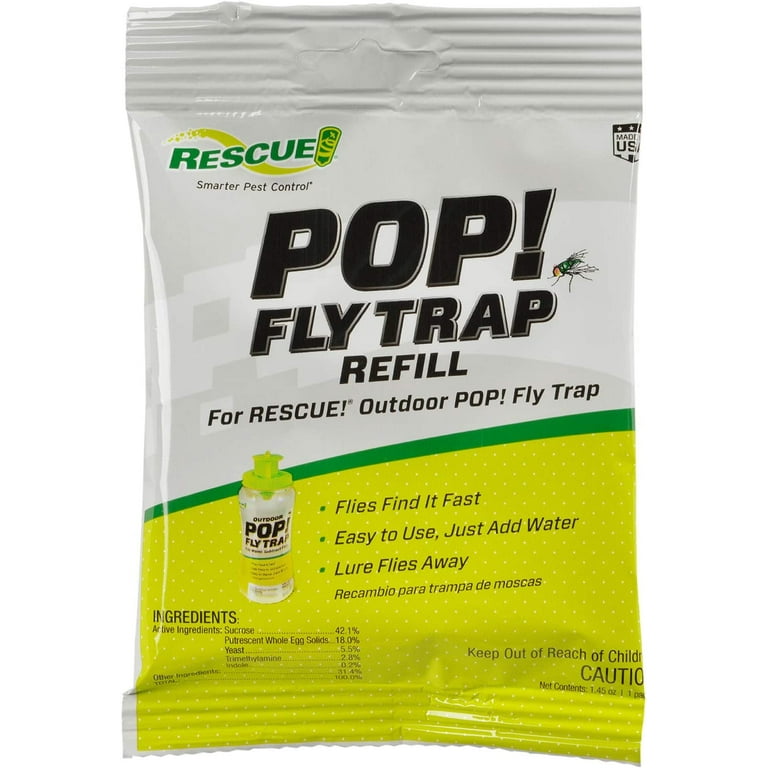 RESCUE! POP! Outdoor Fly Trap Bait Refill, Water Soluble Lure for