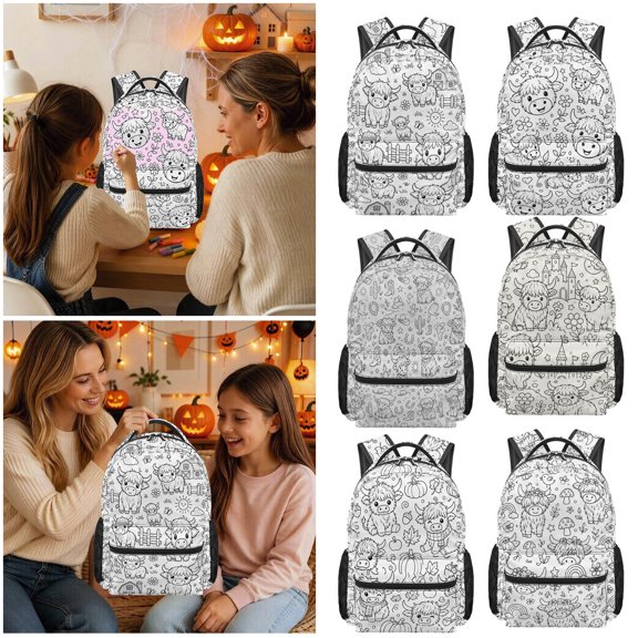 Backpack For School DIY Blank Colorable Sports Backpack Spacious Zipper Compartment Lightweight Gym Travel Student Tote Bag