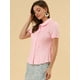 thumbnail image 4 of Camisa De Manga Corta Suave Con Botones Y Cuello Peter Pan Dulce Para Mujer Rosa claro M, 4 of 6