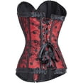 thumbnail image 3 of Femmes Vintage Floral Denim Corset Bustier Haut, 3 of 7
