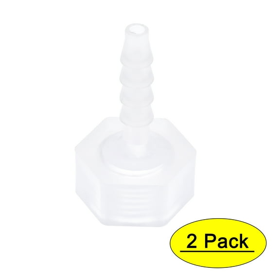 PP Hose Barb Fitting Coupler, 4mm Barb x G1/4 Female Thread Pipe Adapter, Translucent 2Pcs