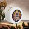 thumbnail image 6 of Yiaed Pug dog Yoga Print Travel Jewelry Case Bridesmaid Gift Boxes Jewelry Travel Organizer Small Round Jewelry Box Mini Storage-White, 6 of 7