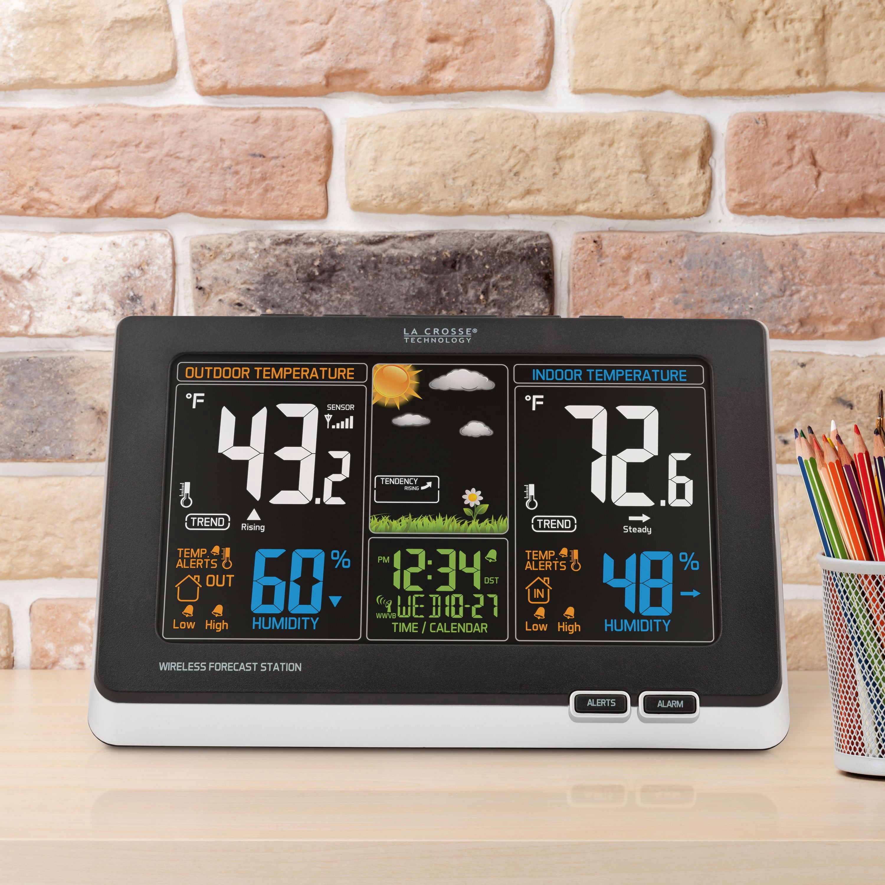 La Crosse Technology Black Digital Color Forecast Station with Alerts, 1 ea., 308-1414B