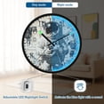 thumbnail image 5 of Voice Activated Clock with Glow Light 12 Inch Large Silent Wall Clock Battery Operated for Home Decor Astronaut and Geometric Shapes, 5 of 8