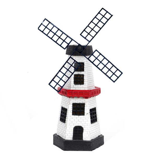Molino De Viento, Luz Solar, Farol De Molino De Viento Único, Lámpara De Molino De Viento De Resina Decorativa Impermeable Para Jardín Al Aire Libre, Parque, Patio Trasero Monstrate HA017069-00
