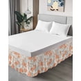 thumbnail image 4 of Orange Starfish Wrap Around Bed Skirts for Queen Bed 18" Drop,Bed Skirt with Adjustable Elastic Belt Dust Ruffle Bed Valance for Bedroom Hotel Rustic Ocean Coastal Shells Conch Coral Bed Frame Cover, 4 of 7
