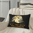 thumbnail image 5 of Halloween Plush Throw Pillow Covers, Halloween Night Pumpkin Happy Pillow Cases with Invisible Zipper,Halloween Decor Microfiber Pillow Cases for Sleeping Bedroom Sofa Living Room, 5 of 6