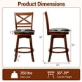thumbnail image 3 of Costway 25" Swivel Counter Barstools Set of 2 with Backrest & Faux Leather Upholstered Seat, 3 of 8