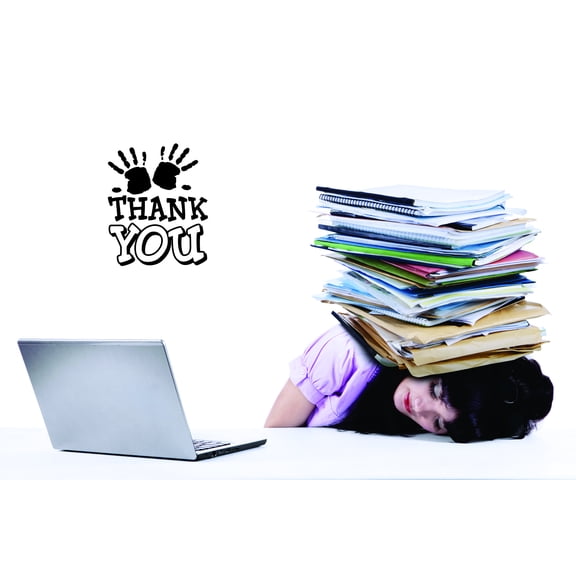 Decal - Peel & Stick Wall Sticker : Hands Thank You Daycare Preschool School Kids Playroom Boy Girl Home Decor Picture Art 12x18 Inches