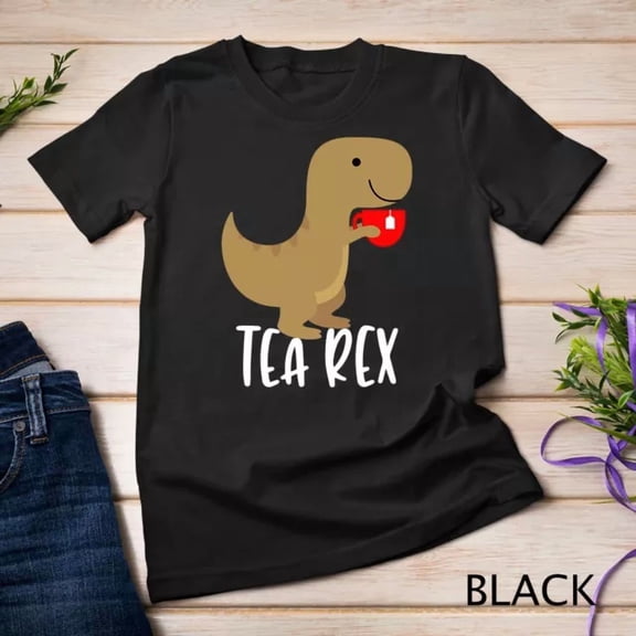 Tea Rex T-Shirt Tshirt Funny Cute Tyrannosaurus Dino Unisex S-5XL T-Shirt