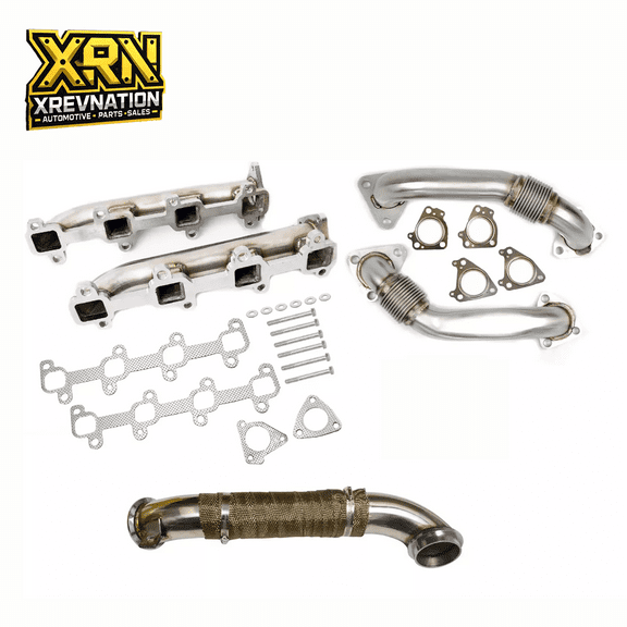 Stainless Exhaust Manifolds & Turbo Up Pipes for 2004.5–2010 Chevy GMC 6.6L Duramax Diesel