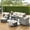 Beige, variant on Vcatnet Outdoor Patio Furniture 7 Pieces Sectional Sofa with Fire Pit Table All Weather Wicker Conversation Set with Swivel Glider Rockers and Ottoman for Porch, Backyard, Black