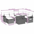 thumbnail image 2 of vidaXL 8 Piece Patio Sofa Set with Cushions Black Poly Rattan, 2 of 10