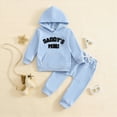 thumbnail image 2 of Towmus Toddler Baby Boy Clothes Fall Winter Outfits Embroidery Daddy's Mini Hoodie Sweatshirt & Joggers Pant Set, 2 of 8