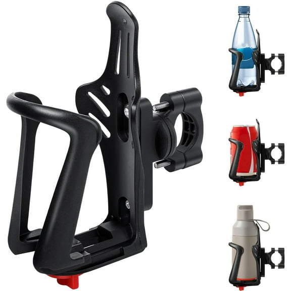 1pcs Bike Water Bottle Holder, Universal Motorcycle Drink Holder Fits Handlebar & Frame with Screw Tool, Bicycle Bottle Cage Accessories (Compatible with 2.16-2.95" Diameter Cup)