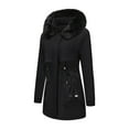 thumbnail image 4 of Womens Coats Fashion Solid Color Casual Zipper Winter Hooded Stand Sports Long Sleeve Parkas Cute Clothes Winter Coat for Women,Womens Zip Up Jacket Ladies Tops L, 4 of 6
