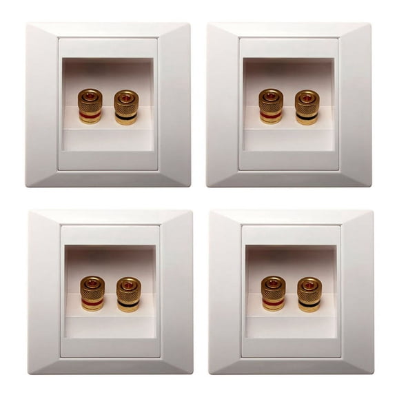 4X Wall Socket Connection Port with 2 Speaker White