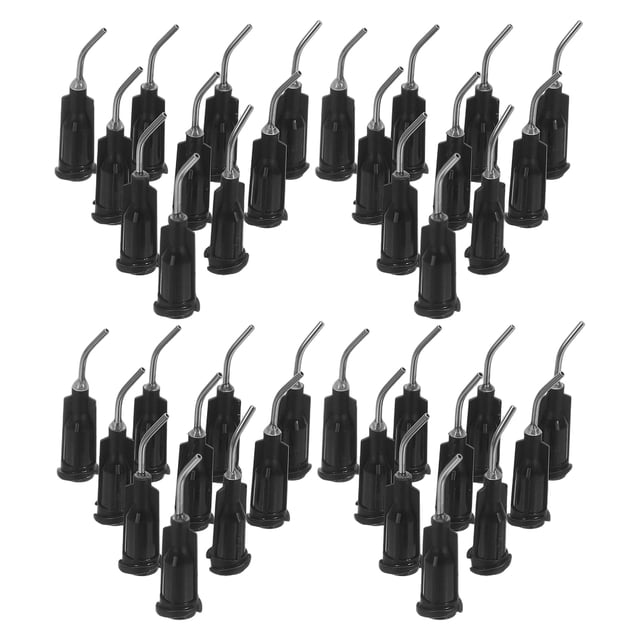 Luxshiny 100Ud Agujas Dispensadoras Curvas Para Aceite Con Puntas Duraderas Color Negro
