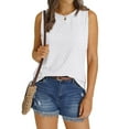 thumbnail image 4 of UVN Tank Tops for Women Summer Sleeveless Eyelet Blouse Casual Crew Neck Basic Tees, 4 of 9