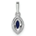 thumbnail image 3 of 14k White Gold 1/10 carat Lab Grown Diamond VS/SI+ G+ and Lab Created Blue Sapphire September Birthstone Pendant, 3 of 4