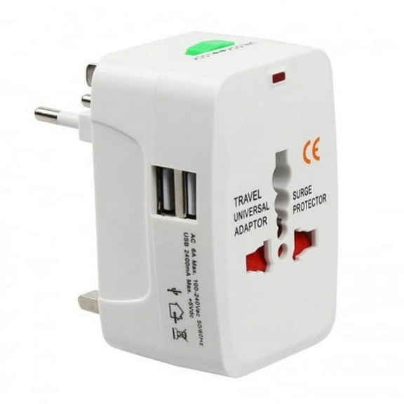 International Charger for Samsung Galaxy S23/S22/S21/S20/Ultra/Plus - USB 2-Port Travel Adapter Plug Converter AC Power World Adaptor