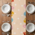 thumbnail image 4 of Table Runner 120 Inches Long for Kitchen Dining, Spring Easter Dresser Scarf Farmhouse, Dining Table Decorations for Wedding/Parties, Bunny Colorful Eggs Floral Beige 13 x 120 In, 4 of 8