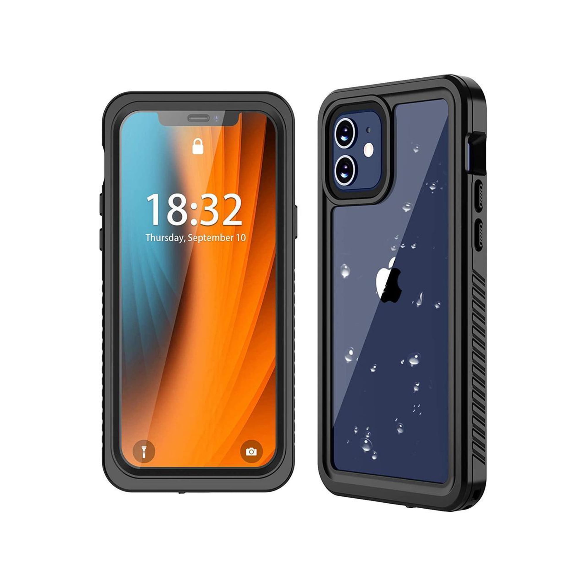 iPhone 12 Mini Waterproof Case, Shockproof Dustproof Fully-Body Protective Cover with Screen Protector Clear Back Cover for iPhone 12 Mini 5.4 inch